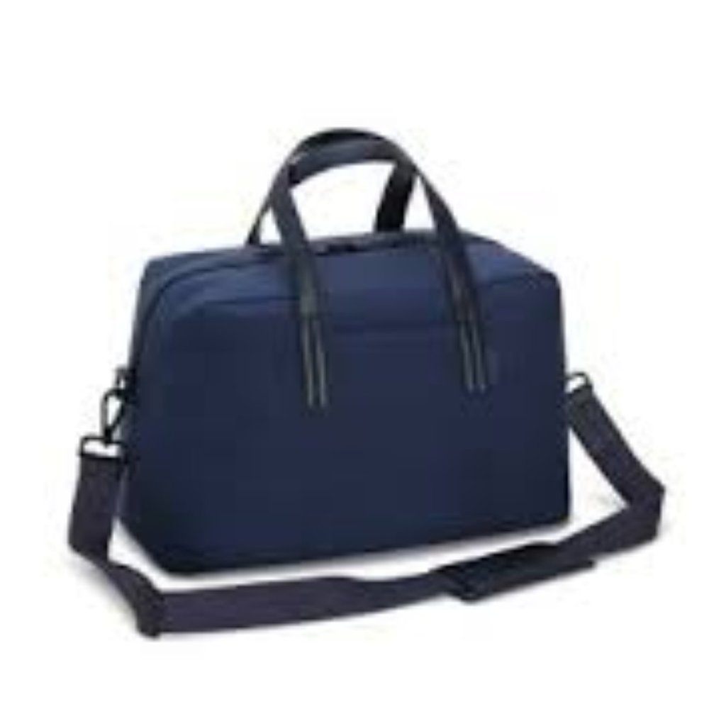Away Original Everywhere Bag Navy Blue Nylon Black Leather Trim